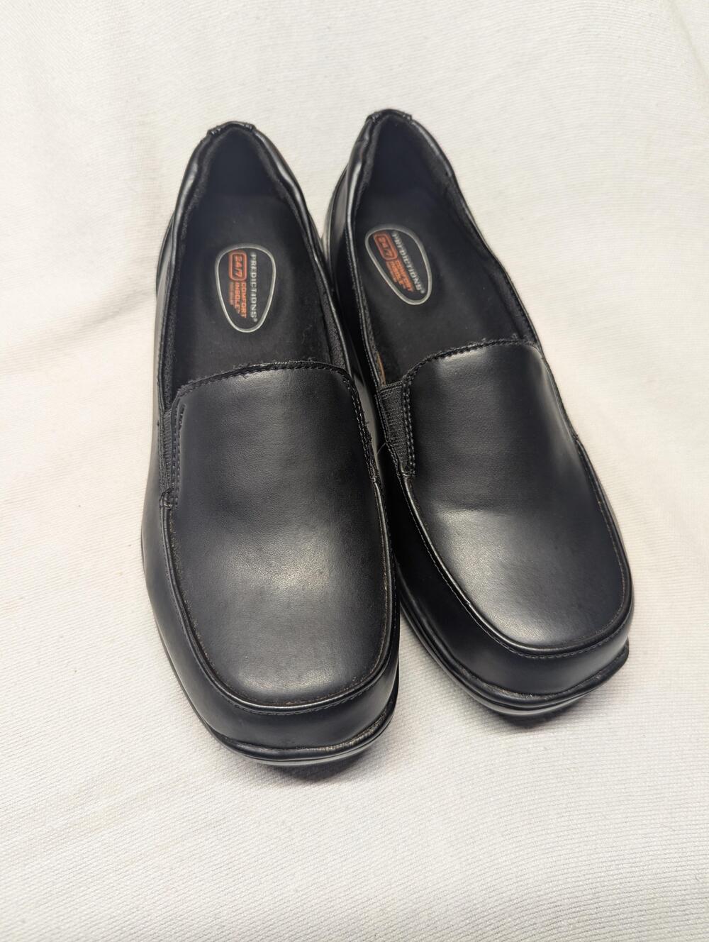 Predictions Shoes Womens Size 5.5 Black SafeTStep Slip Resistant Work Loafers